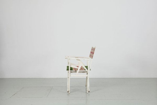 Folding Director's Chair with Original Cover, Italy, 1970s-AA-1123351