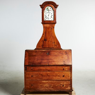 Folding Secretary with Built-in Clock, 1750s-VAP-1150836