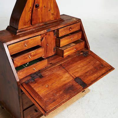 Folding Secretary with Built-in Clock, 1750s-VAP-1150836