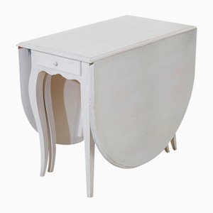 Folding Table in Antique White with Rounded Edges-VAP-971379