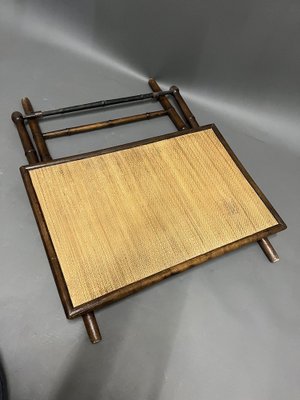 Folding Table in Bamboo & Straw, 1920s-EK-1724200