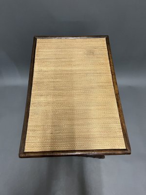 Folding Table in Bamboo & Straw, 1920s-EK-1724200