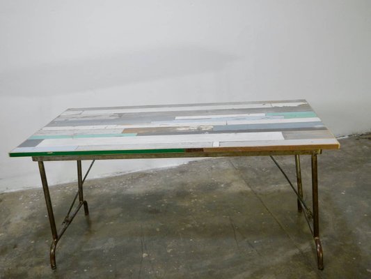 Folding Table with Patchwork Plane, 1970s-WWQ-1131543