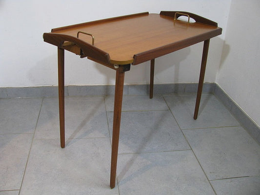 Folding Teak and Oak Serving Tray by Aase Dreieri Ganddal, Norway, 1960s