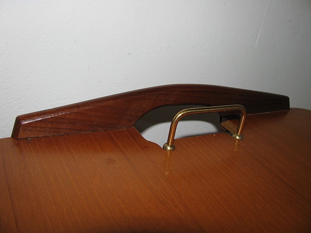 Folding Teak and Oak Serving Tray by Aase Dreieri Ganddal, Norway, 1960s