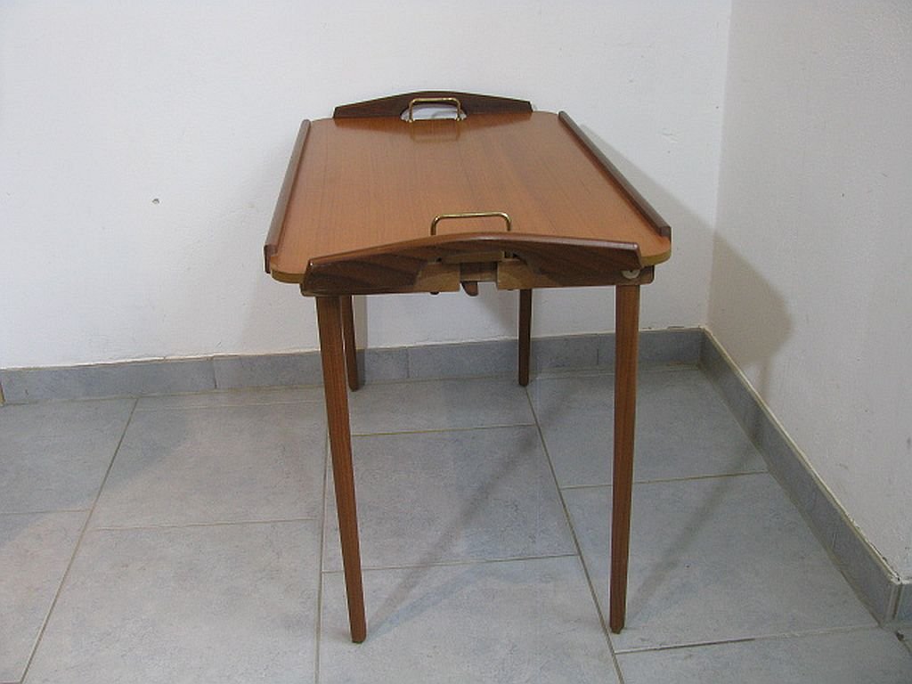 Folding Teak and Oak Serving Tray by Aase Dreieri Ganddal, Norway, 1960s