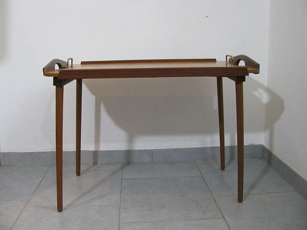 Folding Teak and Oak Serving Tray by Aase Dreieri Ganddal, Norway, 1960s