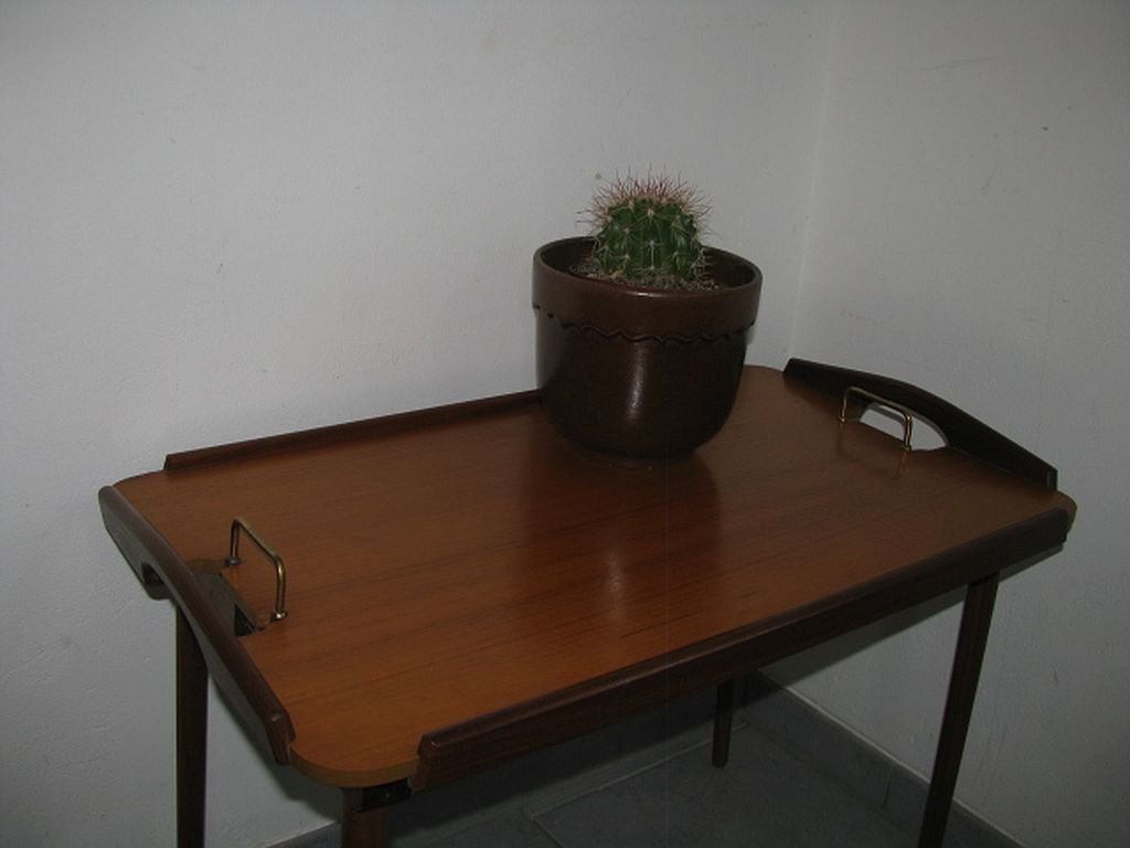 Folding Teak and Oak Serving Tray by Aase Dreieri Ganddal, Norway, 1960s