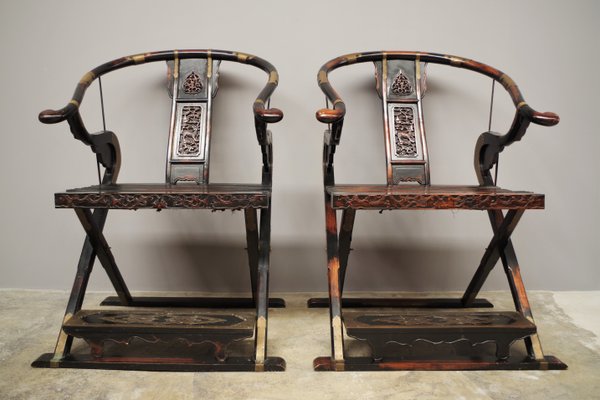 Folding Thrones, 1920s, Set of 2-KNM-834908