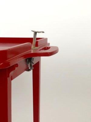 Folding Wooden Tray Table in Burnt Orange Colour, Austria, 1930s-BAF-1009122