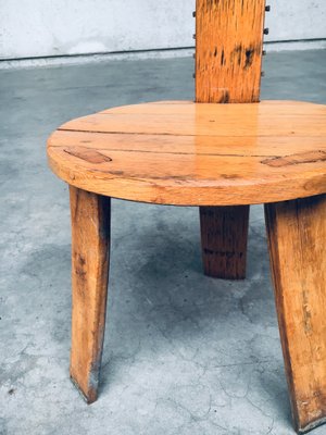 Folk Art Brutalist Saw Back Side Chairs, France, 1960s, Set of 2-RQV-1761649