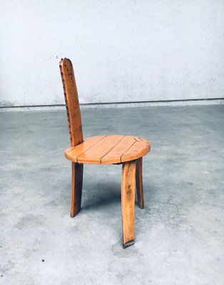 Folk Art Brutalist Saw Back Side Chairs, France, 1960s, Set of 2-RQV-1761649