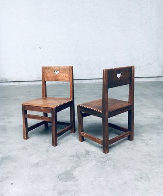 Folk Art Haagsche School Children's Chairs, Netherlands, 1920s, Set of 2-RQV-1761637