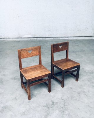 Folk Art Haagsche School Children's Chairs, Netherlands, 1920s, Set of 2-RQV-1761637