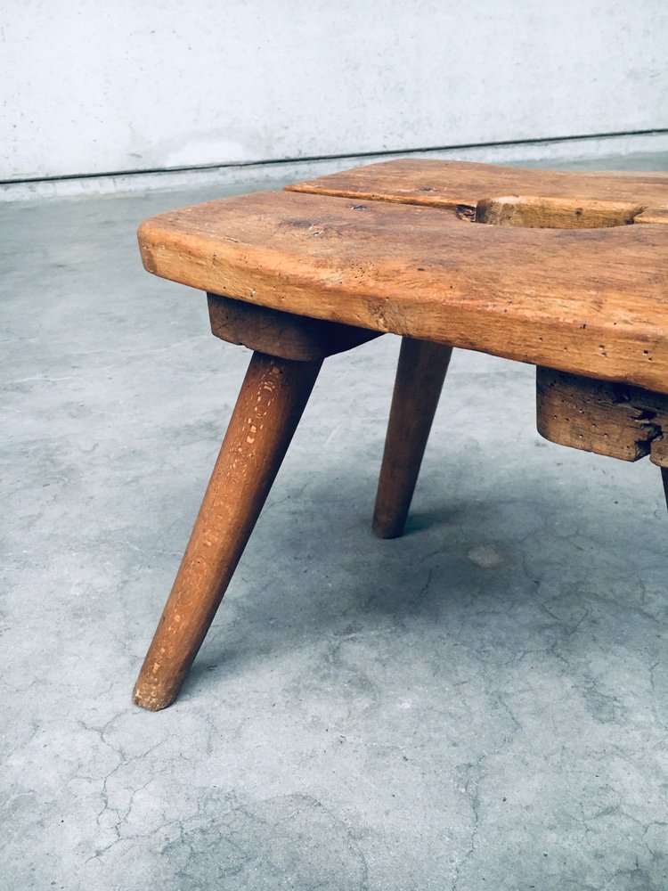 Folk Art Handmade Milk Stool, Late 1800s