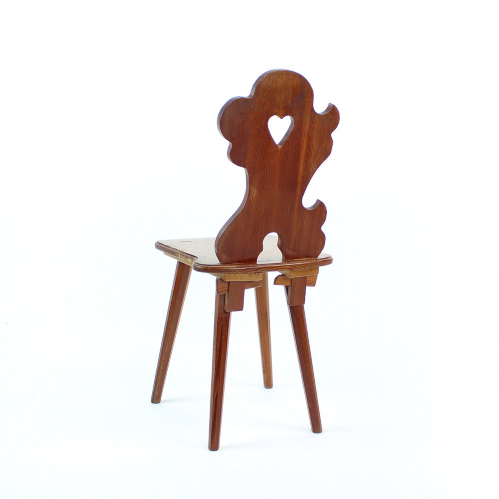 Folk Style Dining Chairs, Former Czechoslovakia, 1973, Set of 2