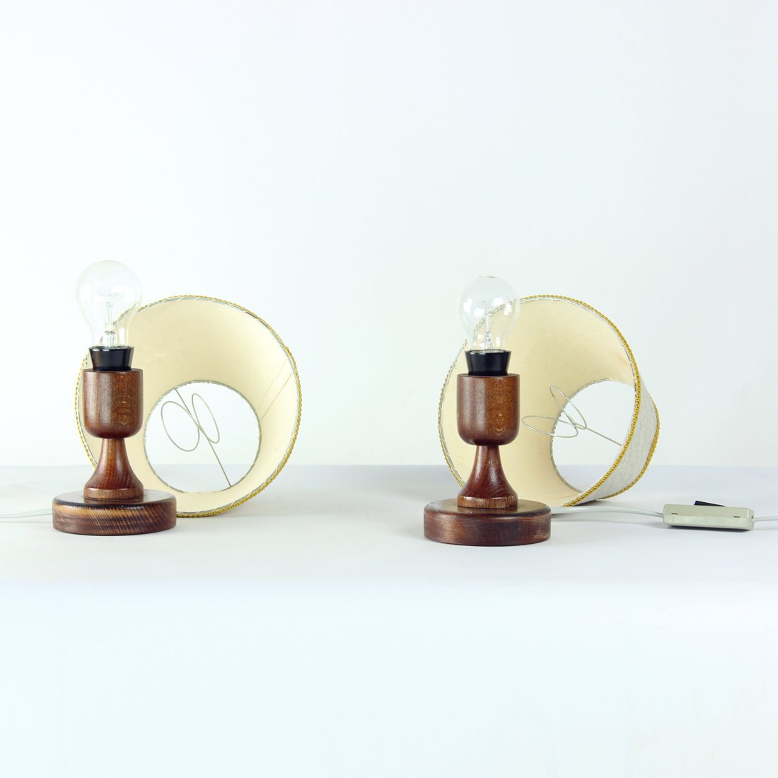 Folk Table Lamps, Former Czechoslovakia, 1960s, Set of 2