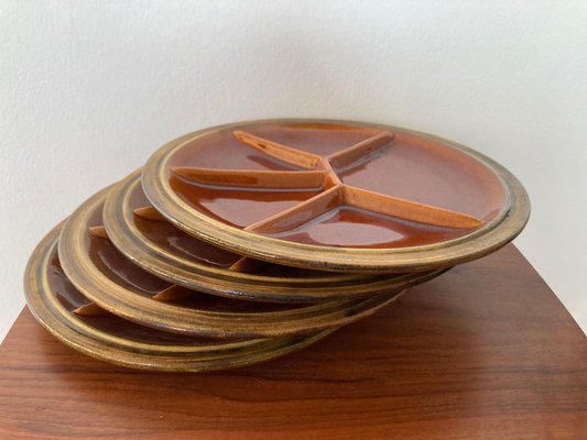 Fondue Plates from Gien Pottery, France, 1970s, Set of 4-TZ-745592