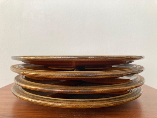 Fondue Plates from Gien Pottery, France, 1970s, Set of 4-TZ-745592