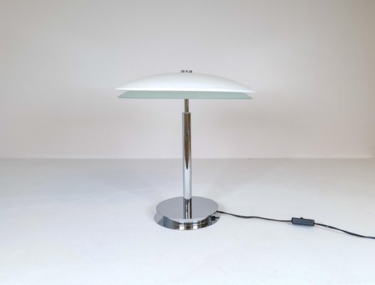 Fontana Arte Italian Tris Table Lamp in Glass with Chrome Base by Pietro Chiesa, 1960s-UYK-1175787