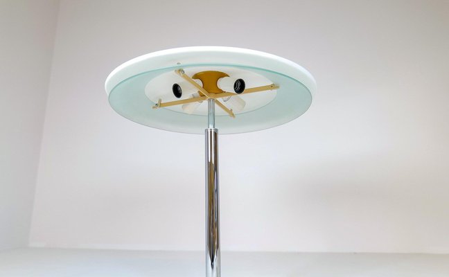 Fontana Arte Italian Tris Table Lamp in Glass with Chrome Base by Pietro Chiesa, 1960s-UYK-1175787