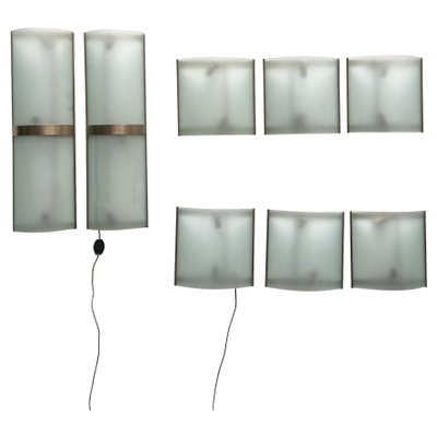 Fontana Arte Style Wall Lights, Italy, 1960s, Set of 9-YUW-1328424