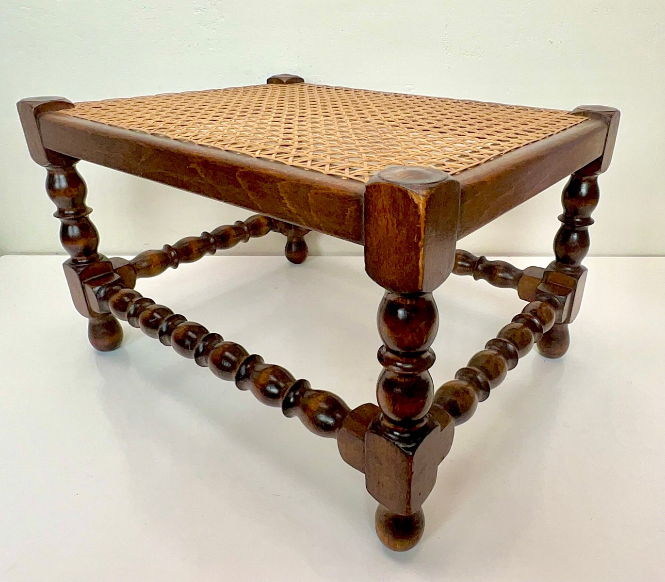 Footstool with Cane Top from H.Pander & Zonen, 1890s