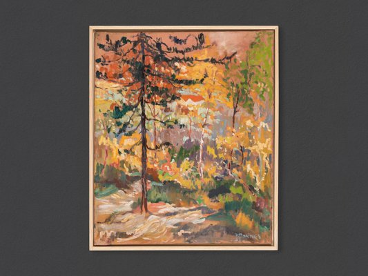 Forest in Autumn, 1935, Oil on Canvas, Framed-GPP-1125748