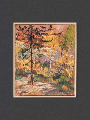 Forest in Autumn, 1935, Oil on Canvas, Framed-GPP-1125748