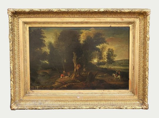 Forest Landscape, 19th Century, Oil on Canvas, Framed-SYQ-1726294