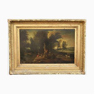 Forest Landscape, 19th Century, Oil on Canvas, Framed-SYQ-1726294