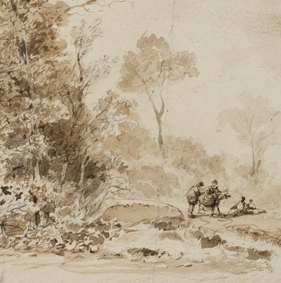 Forest Landscape with Brushwood Gatherers, 1856, Paper-OJR-1273330