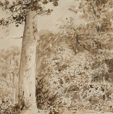 Forest Landscape with Brushwood Gatherers, 1856, Paper-OJR-1273330