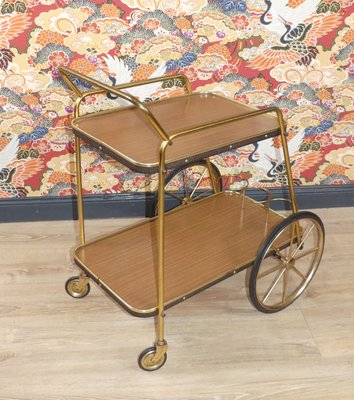 Formica and Brass Bar Cart, 1960s-AFE-1132170