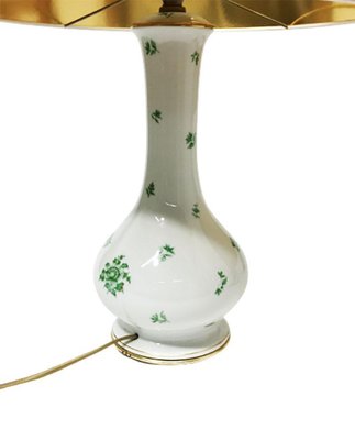 Fortuna Green Pattern Porcelain Table Lamp from Herend Hungary-UCH-1224518