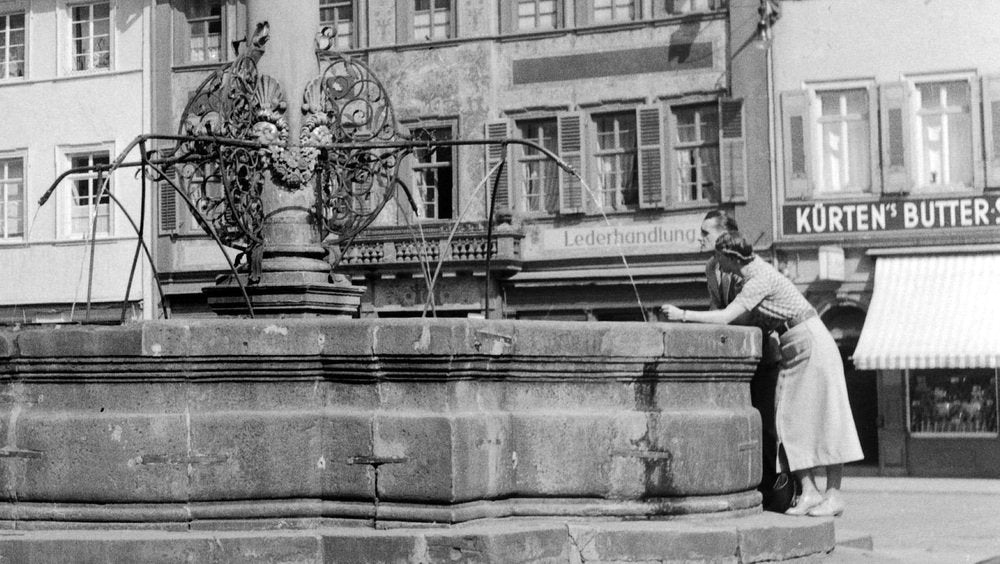 Fountain Behind Heiliggeist Church Heidelberg, Germany 1936, Printed 2021