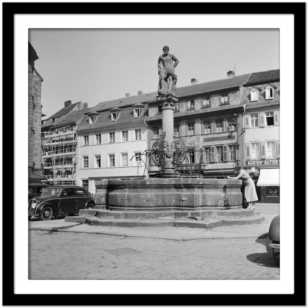 Fountain Behind Heiliggeist Church Heidelberg, Germany 1936, Printed 2021