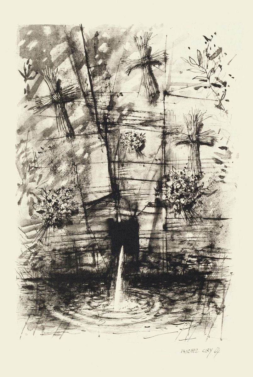 Fountain - Original Etching by Michel Ciry - 1964 1964