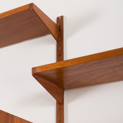 Four Bay Teak Wall Unit with a Dresser by Kai Kristiansen for Fm Møbler, Denmark, 1960s-UE-2022943