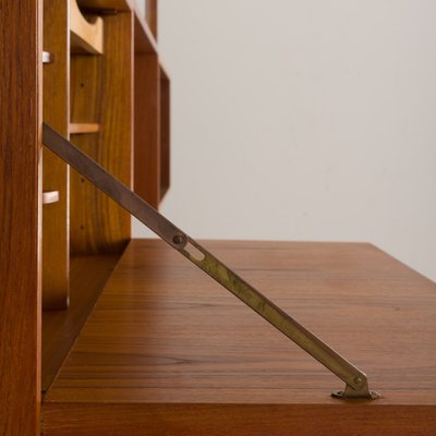 Four Bay Teak Wall Unit with a Dresser by Kai Kristiansen for Fm Møbler, Denmark, 1960s-UE-2022943