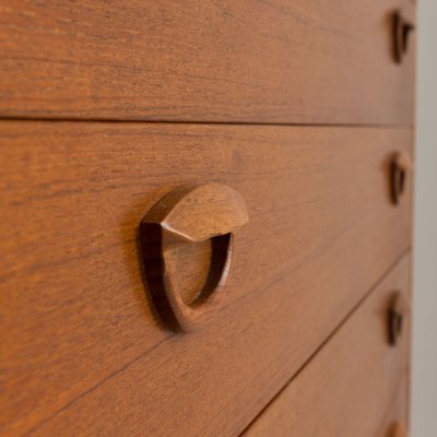 Four Bay Teak Wall Unit with a Dresser by Kai Kristiansen for Fm Møbler, Denmark, 1960s-UE-2022943