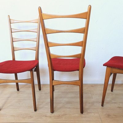 Four Ladder Back Side Chairs, 1950s, Set of 4-WK-2027082