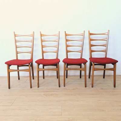 Four Ladder Back Side Chairs, 1950s, Set of 4-WK-2027082