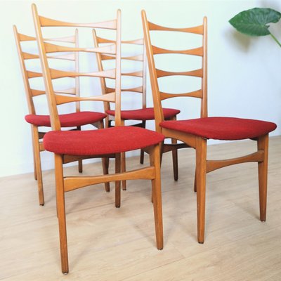 Four Ladder Back Side Chairs, 1950s, Set of 4-WK-2027082