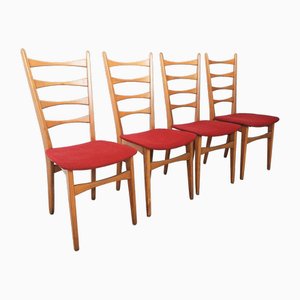 Four Ladder Back Side Chairs, 1950s, Set of 4-WK-2027082