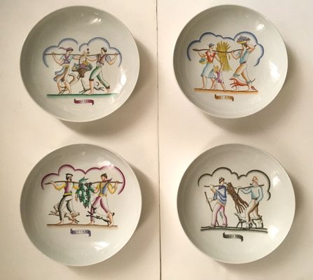 Four Season Plates by Gio Ponti, 1960s, Set of 4-RDZ-933252