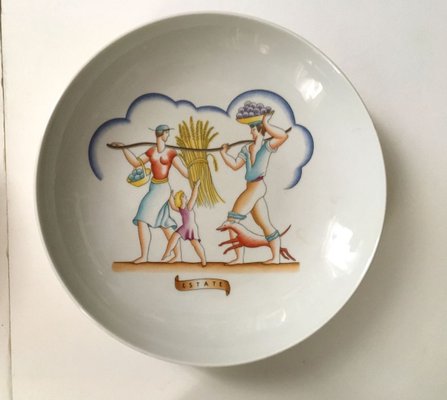 Four Season Plates by Gio Ponti, 1960s, Set of 4-RDZ-933252