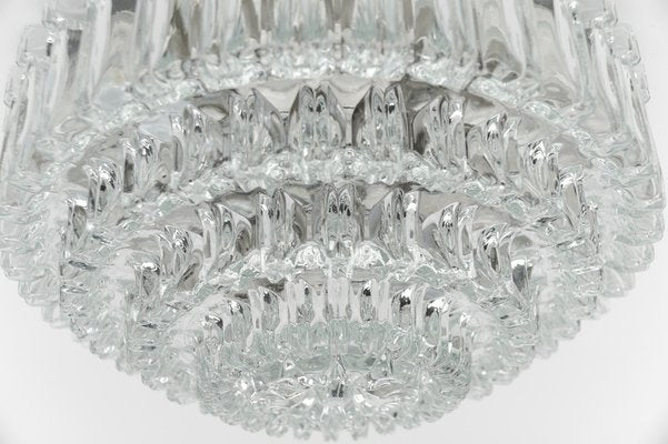 Four-Tier Crystal Glass Flush Mount Light by Limburg, Germany, 1960s-KQB-1812879