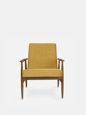 Fox Lounge Chair in Mustard Velvet and Dark Wood, 2023-JOG-1761588