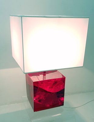 Fractal Resin Table Lamp by Pierre Giraudon, 1970s-FO-555249